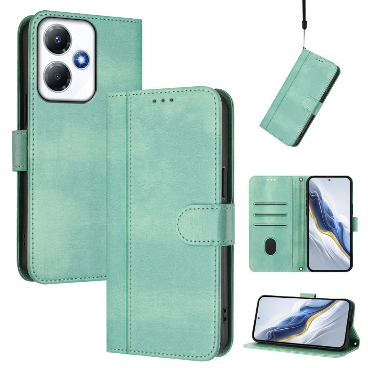 Line Splicing Buckle Retro Leather Phone Case, For Infinix Hot 40 4G / Hot 40 Pro 4G, For Infinix Zero 30 4G, For Infinix Zero 30 5G, For Infinix Hot 30 5G, For Infinix Hot 30 Play 4G / Hot 30 Play NFC, For Infinix Smart 7 Plus / 7 HD / 7 India
