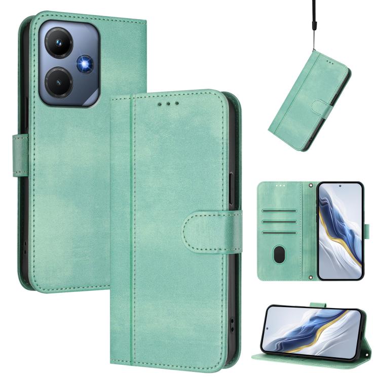 Line Splicing Buckle Retro Leather Phone Case, For Infinix Note 30 4G / 5G, For Infinix Note 30 Pro 4G, For Infinix Note 30 VIP, For Infinix Hot 30i, For Infinix Hot 30 4G, For Infinix Hot 20S / 20 Pro
