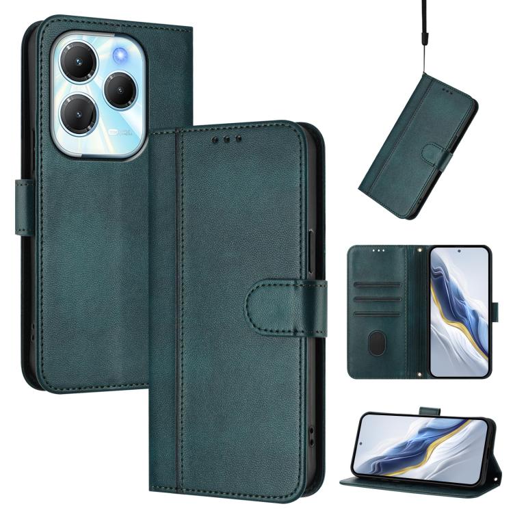 Line Splicing Buckle Retro Leather Phone Case, For Infinix Hot 40 4G / Hot 40 Pro 4G, For Infinix Zero 30 4G, For Infinix Zero 30 5G, For Infinix Hot 30 5G, For Infinix Hot 30 Play 4G / Hot 30 Play NFC, For Infinix Smart 7 Plus / 7 HD / 7 India