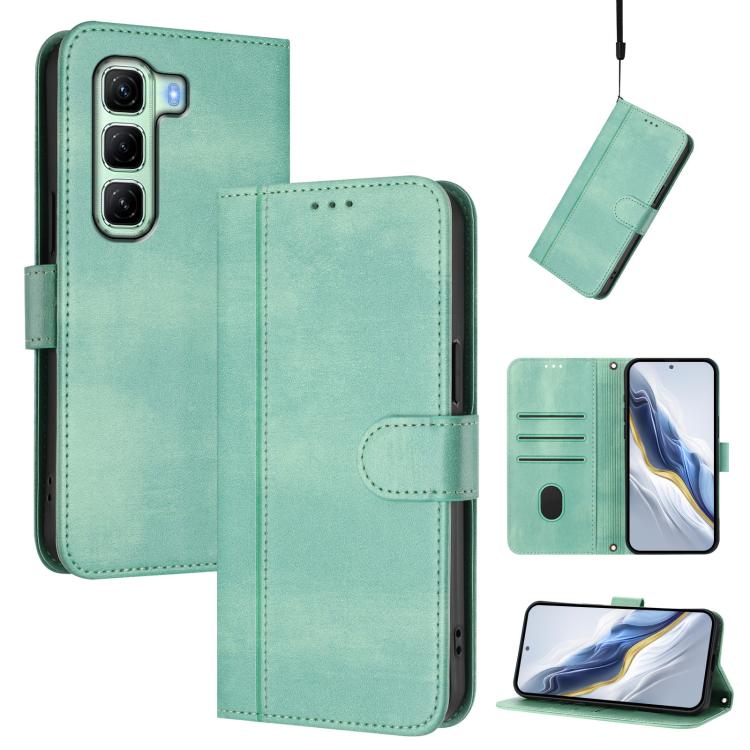 Line Splicing Buckle Retro Leather Phone Case, For Infinix Note 50s, For Infinix Note 50 Pro 4G / 50 4G, For Infinix Hot 50i 4G / Smart 9 4G / 9 HD, For Infinix Hot 50 Pro+ 4G, For Infinix Hot 50 4G, For Infinix Hot 50 5G