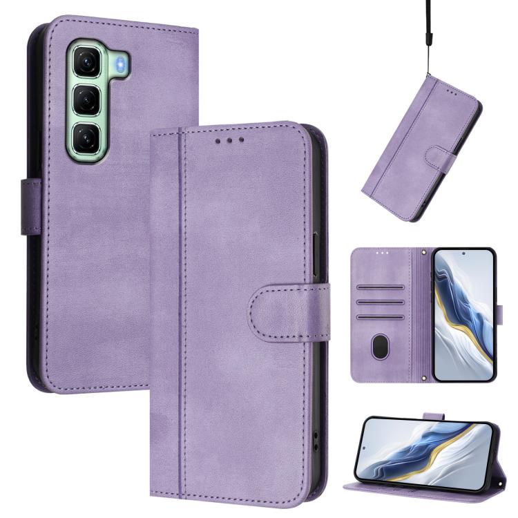 Line Splicing Buckle Retro Leather Phone Case, For Infinix Note 50s, For Infinix Note 50 Pro 4G / 50 4G, For Infinix Hot 50i 4G / Smart 9 4G / 9 HD, For Infinix Hot 50 Pro+ 4G, For Infinix Hot 50 4G, For Infinix Hot 50 5G