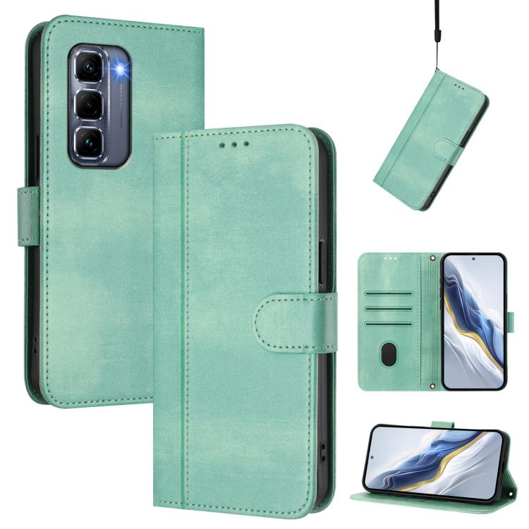 Line Splicing Buckle Retro Leather Phone Case, For Infinix Note 50s, For Infinix Note 50 Pro 4G / 50 4G, For Infinix Hot 50i 4G / Smart 9 4G / 9 HD, For Infinix Hot 50 Pro+ 4G, For Infinix Hot 50 4G, For Infinix Hot 50 5G