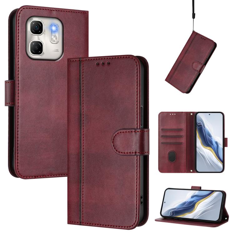 Line Splicing Buckle Retro Leather Phone Case, For Infinix Note 50s, For Infinix Note 50 Pro 4G / 50 4G, For Infinix Hot 50i 4G / Smart 9 4G / 9 HD, For Infinix Hot 50 Pro+ 4G, For Infinix Hot 50 4G, For Infinix Hot 50 5G