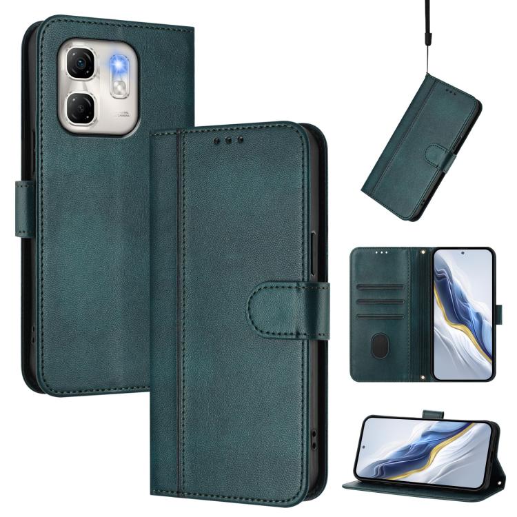 Line Splicing Buckle Retro Leather Phone Case, For Infinix Note 50s, For Infinix Note 50 Pro 4G / 50 4G, For Infinix Hot 50i 4G / Smart 9 4G / 9 HD, For Infinix Hot 50 Pro+ 4G, For Infinix Hot 50 4G, For Infinix Hot 50 5G