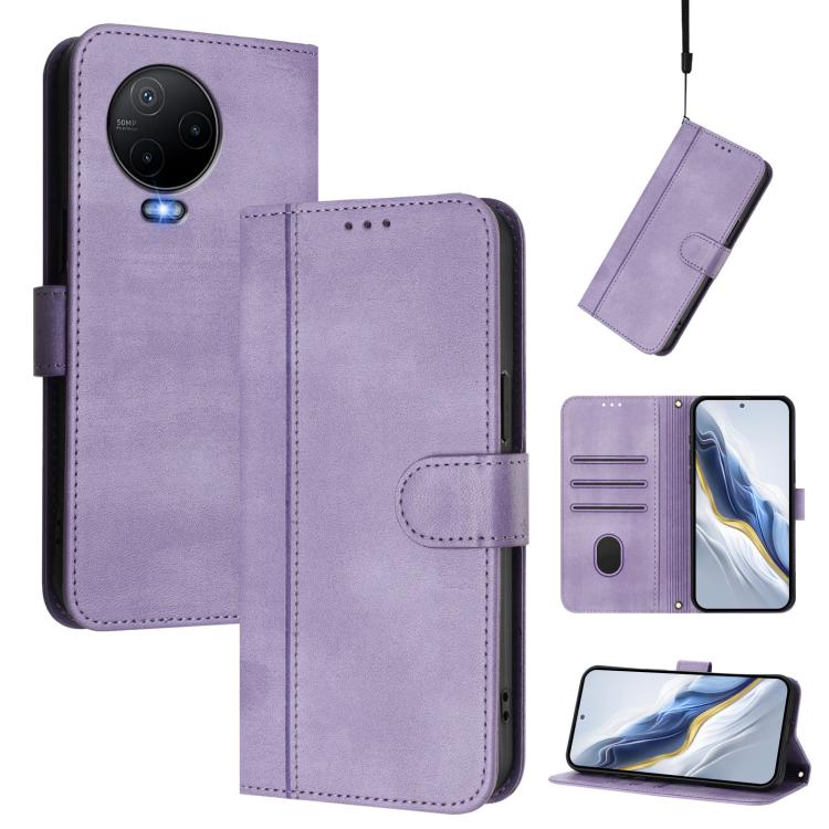 Line Splicing Buckle Retro Leather Phone Case, For Infinix Note 12 4G / Note 12 Pro 4G, For Infinix Note 12 Pro 5G, For Infinix Hot 12 Play, For Infinix Smart 6 / 6 HD, For Infinix Zero 5G 2023, For Infinix Hot 10T / Hot 10S