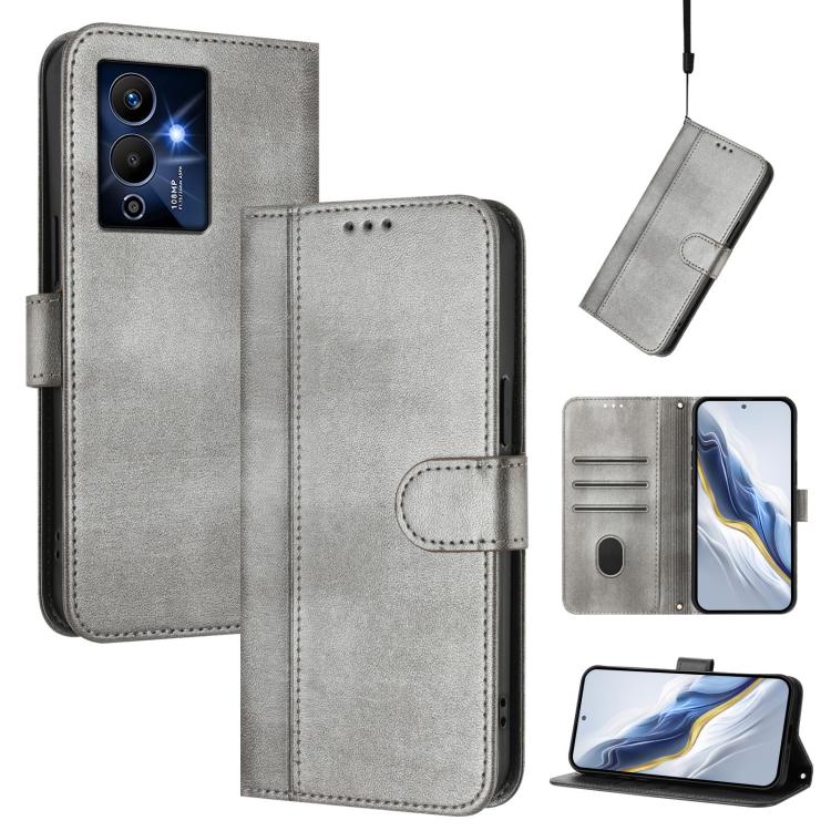 Line Splicing Buckle Retro Leather Phone Case, For Infinix Note 12 4G / Note 12 Pro 4G, For Infinix Note 12 Pro 5G, For Infinix Hot 12 Play, For Infinix Smart 6 / 6 HD, For Infinix Zero 5G 2023, For Infinix Hot 10T / Hot 10S