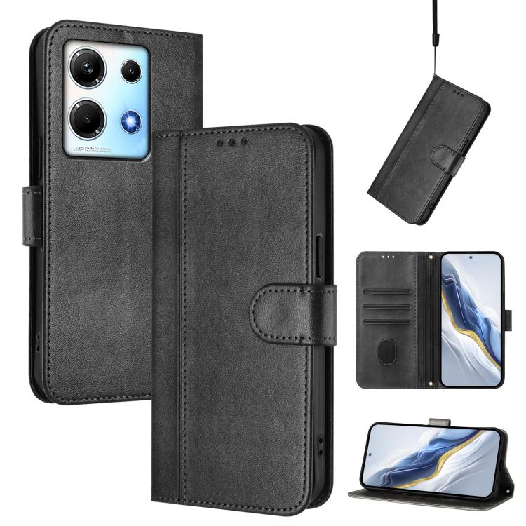 Line Splicing Buckle Retro Leather Phone Case, For Infinix Note 30 4G / 5G, For Infinix Note 30 Pro 4G, For Infinix Note 30 VIP, For Infinix Hot 30i, For Infinix Hot 30 4G, For Infinix Hot 20S / 20 Pro