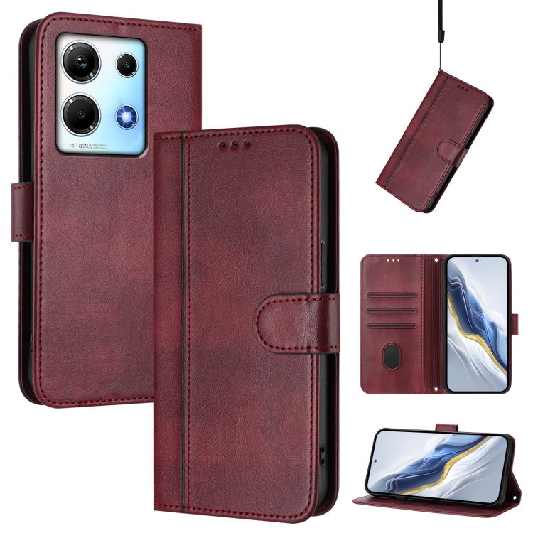 Line Splicing Buckle Retro Leather Phone Case, For Infinix Note 30 4G / 5G, For Infinix Note 30 Pro 4G, For Infinix Note 30 VIP, For Infinix Hot 30i, For Infinix Hot 30 4G, For Infinix Hot 20S / 20 Pro