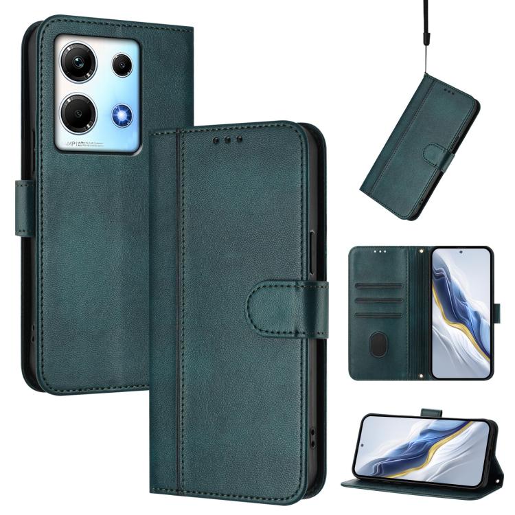 Line Splicing Buckle Retro Leather Phone Case, For Infinix Note 30 4G / 5G, For Infinix Note 30 Pro 4G, For Infinix Note 30 VIP, For Infinix Hot 30i, For Infinix Hot 30 4G, For Infinix Hot 20S / 20 Pro