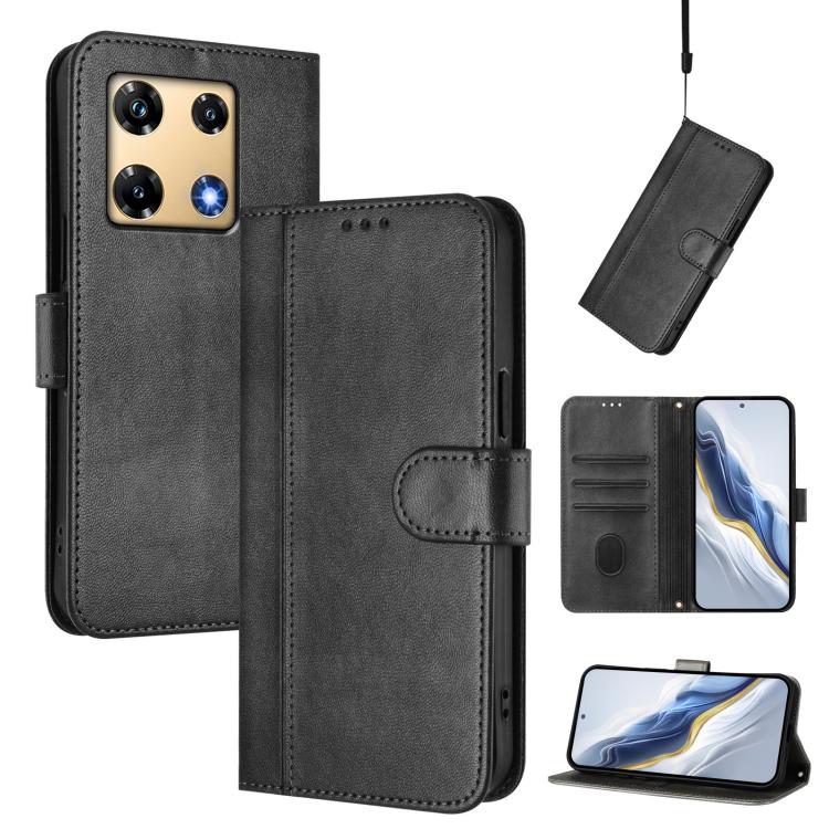 Line Splicing Buckle Retro Leather Phone Case, For Infinix Note 30 4G / 5G, For Infinix Note 30 Pro 4G, For Infinix Note 30 VIP, For Infinix Hot 30i, For Infinix Hot 30 4G, For Infinix Hot 20S / 20 Pro