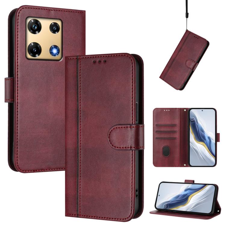 Line Splicing Buckle Retro Leather Phone Case, For Infinix Note 30 4G / 5G, For Infinix Note 30 Pro 4G, For Infinix Note 30 VIP, For Infinix Hot 30i, For Infinix Hot 30 4G, For Infinix Hot 20S / 20 Pro