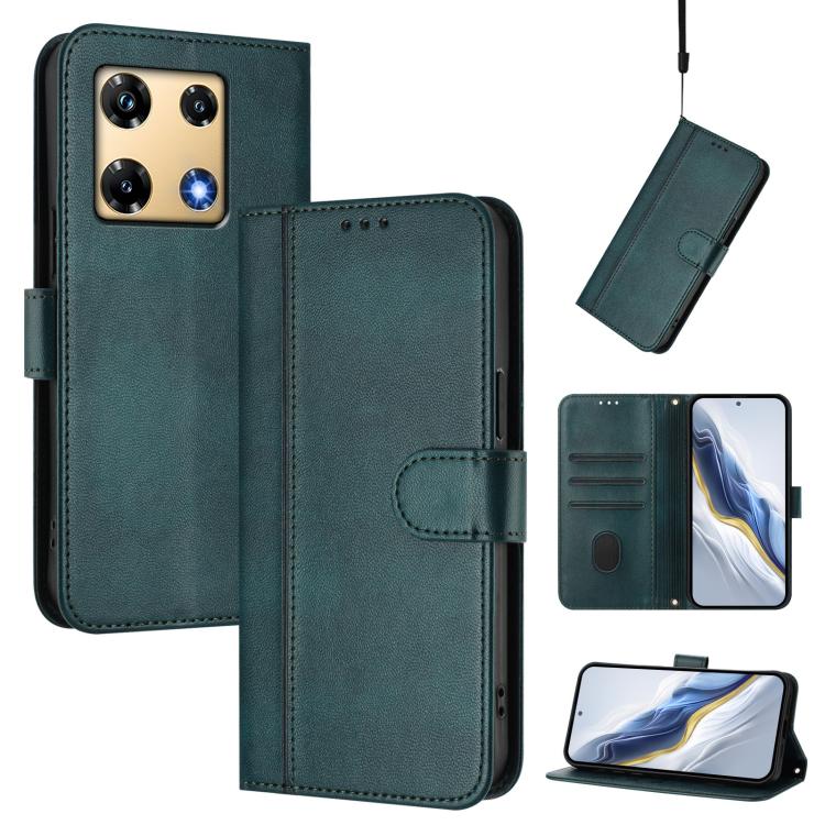 Line Splicing Buckle Retro Leather Phone Case, For Infinix Note 30 4G / 5G, For Infinix Note 30 Pro 4G, For Infinix Note 30 VIP, For Infinix Hot 30i, For Infinix Hot 30 4G, For Infinix Hot 20S / 20 Pro