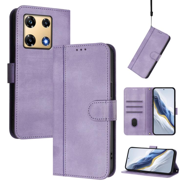 Line Splicing Buckle Retro Leather Phone Case, For Infinix Note 30 4G / 5G, For Infinix Note 30 Pro 4G, For Infinix Note 30 VIP, For Infinix Hot 30i, For Infinix Hot 30 4G, For Infinix Hot 20S / 20 Pro