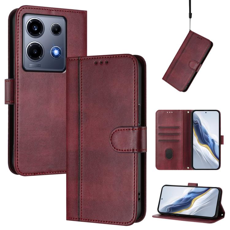 Line Splicing Buckle Retro Leather Phone Case, For Infinix Note 30 4G / 5G, For Infinix Note 30 Pro 4G, For Infinix Note 30 VIP, For Infinix Hot 30i, For Infinix Hot 30 4G, For Infinix Hot 20S / 20 Pro