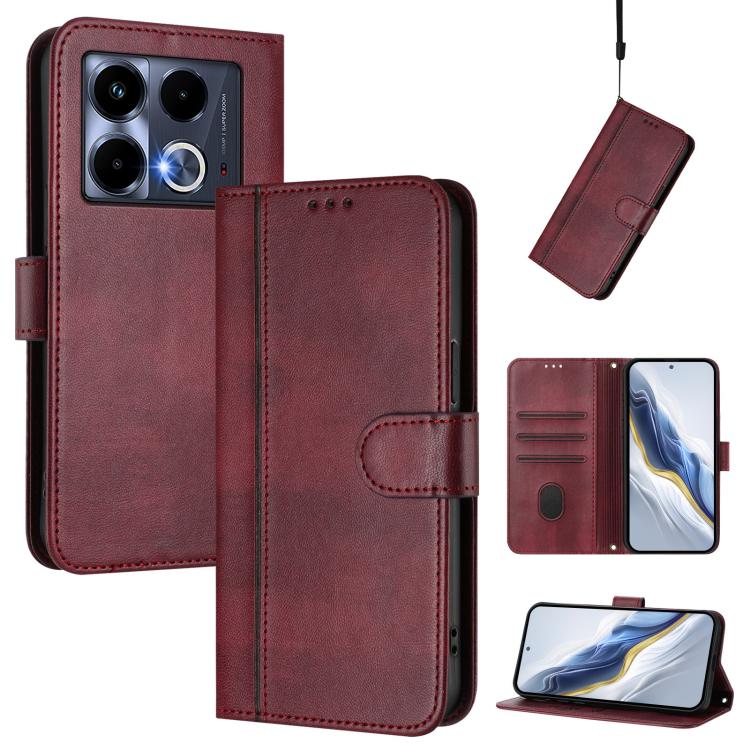 Line Splicing Buckle Retro Leather Phone Case, For Infinix Zero 40 4G / 5G, For Infinix Note 40X 5G, For Infinix Note 40 5G, For Infinix GT 20 Pro 5G, For Infinix Note 40 Pro 4G / 5G / 40 Pro+ 5G, For Infinix Note 40 4G