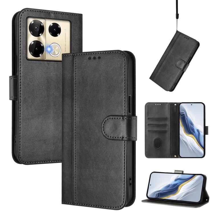 Line Splicing Buckle Retro Leather Phone Case, For Infinix Zero 40 4G / 5G, For Infinix Note 40X 5G, For Infinix Note 40 5G, For Infinix GT 20 Pro 5G, For Infinix Note 40 Pro 4G / 5G / 40 Pro+ 5G, For Infinix Note 40 4G