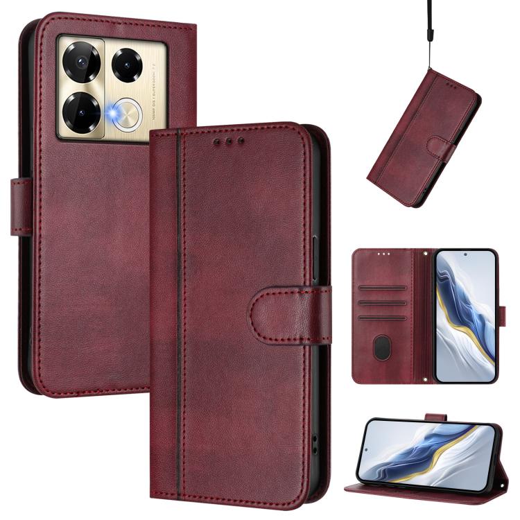 Line Splicing Buckle Retro Leather Phone Case, For Infinix Zero 40 4G / 5G, For Infinix Note 40X 5G, For Infinix Note 40 5G, For Infinix GT 20 Pro 5G, For Infinix Note 40 Pro 4G / 5G / 40 Pro+ 5G, For Infinix Note 40 4G