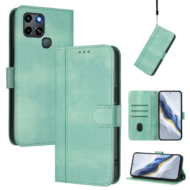 Line Splicing Buckle Retro Leather Phone Case, For Infinix Note 12 4G / Note 12 Pro 4G, For Infinix Note 12 Pro 5G, For Infinix Hot 12 Play, For Infinix Smart 6 / 6 HD, For Infinix Zero 5G 2023, For Infinix Hot 10T / Hot 10S