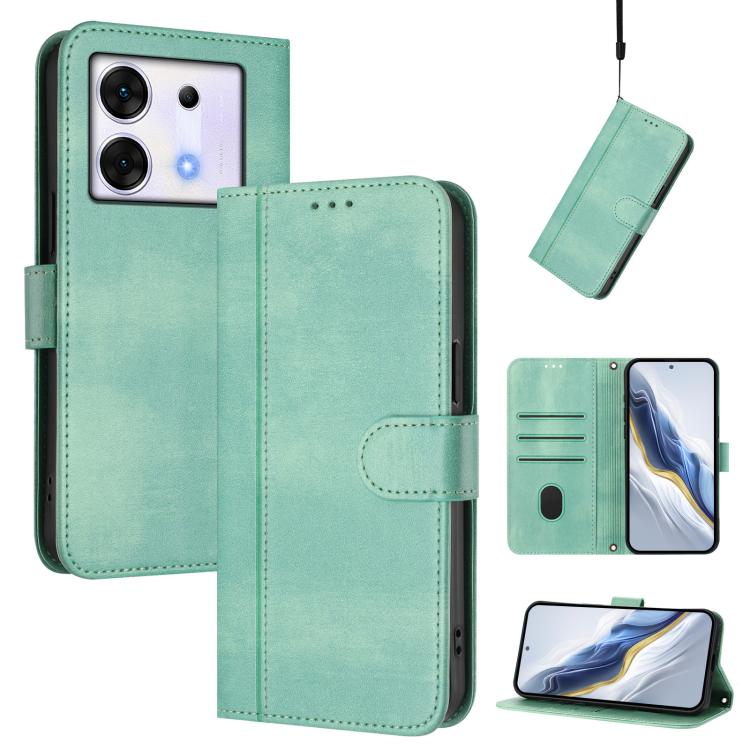 Line Splicing Buckle Retro Leather Phone Case, For Infinix Hot 40 4G / Hot 40 Pro 4G, For Infinix Zero 30 4G, For Infinix Zero 30 5G, For Infinix Hot 30 5G, For Infinix Hot 30 Play 4G / Hot 30 Play NFC, For Infinix Smart 7 Plus / 7 HD / 7 India