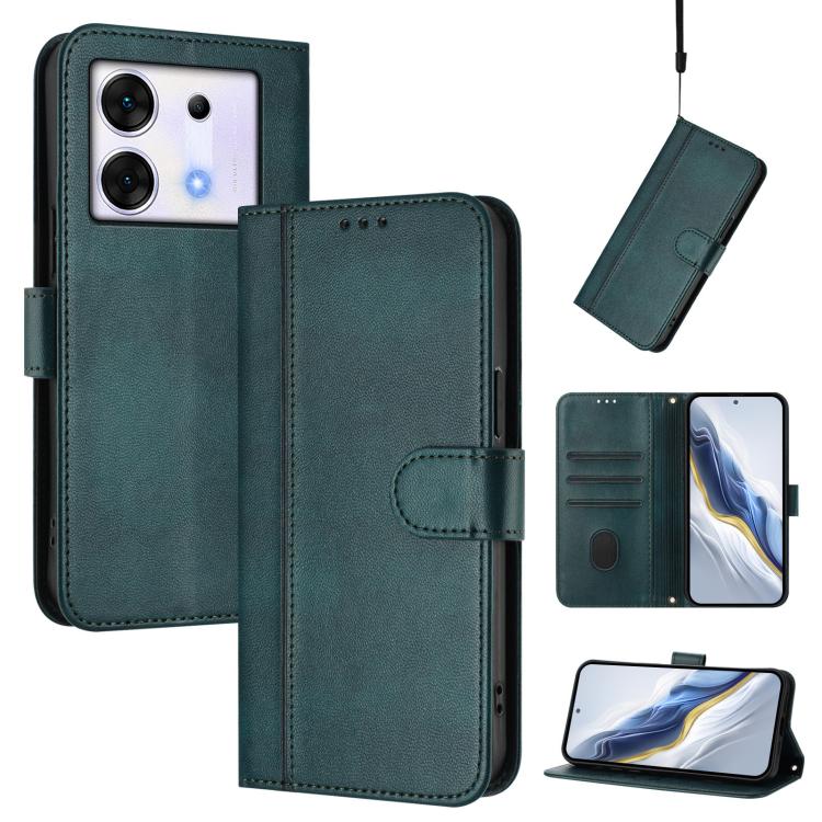 Line Splicing Buckle Retro Leather Phone Case, For Infinix Hot 40 4G / Hot 40 Pro 4G, For Infinix Zero 30 4G, For Infinix Zero 30 5G, For Infinix Hot 30 5G, For Infinix Hot 30 Play 4G / Hot 30 Play NFC, For Infinix Smart 7 Plus / 7 HD / 7 India