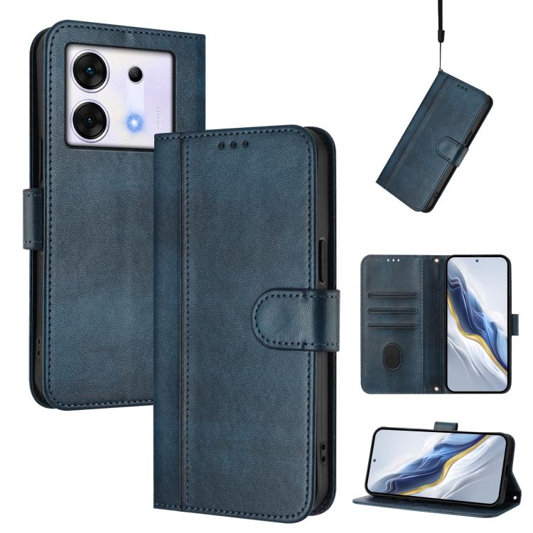 Line Splicing Buckle Retro Leather Phone Case, For Infinix Hot 40 4G / Hot 40 Pro 4G, For Infinix Zero 30 4G, For Infinix Zero 30 5G, For Infinix Hot 30 5G, For Infinix Hot 30 Play 4G / Hot 30 Play NFC, For Infinix Smart 7 Plus / 7 HD / 7 India