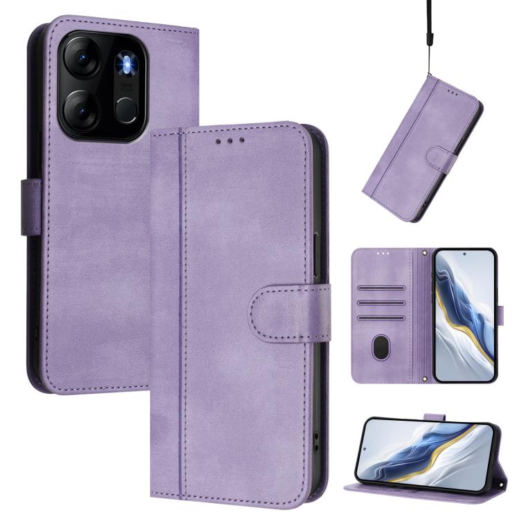 Line Splicing Buckle Retro Leather Phone Case, For Infinix Hot 20 5G, For Infinix Smart 7 / Tecno Pop 7, For Infinix Hot 12i / Hot 20i, For Infinix Hot 20 Play, For Infinix Hot 20 4G, For Infinix Zero 20