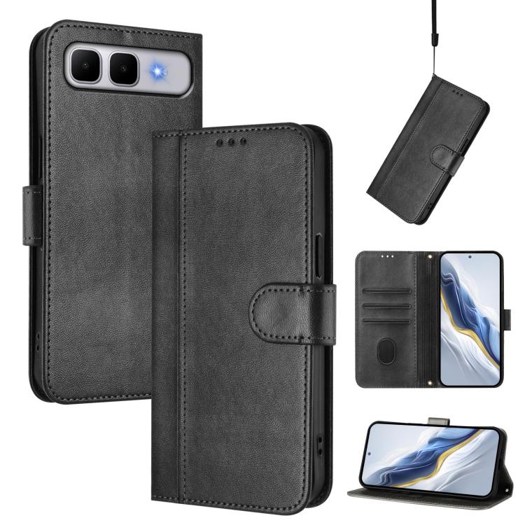 Line Splicing Buckle Retro Leather Phone Case, For Infinix GT 50 Pro 5G, For Infinix Note Edge 5G Global, For Infinix Smart 20 4G / X6840, For Infinix Note 60 5G / Note 60 Pro 5G, For Infinix Smart 10 Plus, For Infinix GT 30 Pro