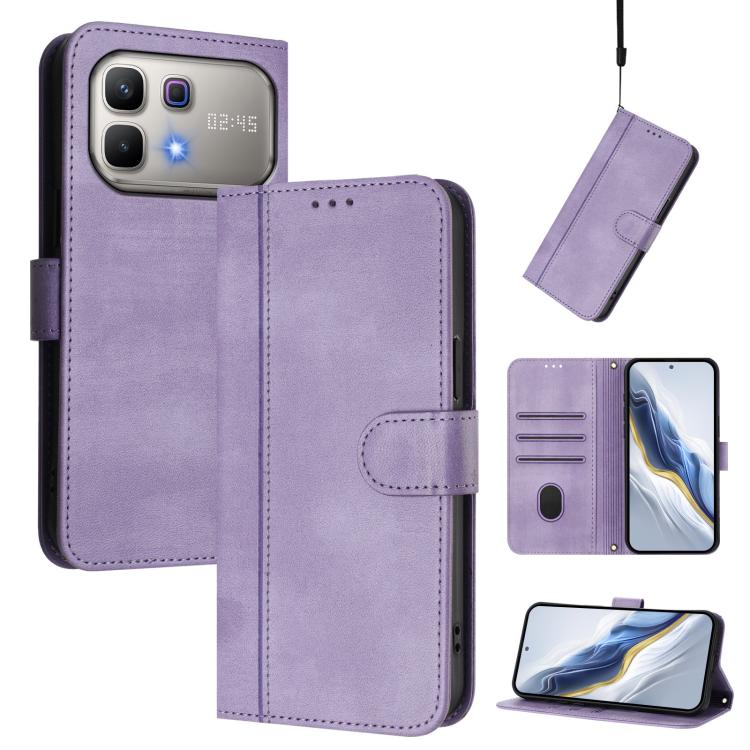 Line Splicing Buckle Retro Leather Phone Case, For Infinix GT 50 Pro 5G, For Infinix Note Edge 5G Global, For Infinix Smart 20 4G / X6840, For Infinix Note 60 5G / Note 60 Pro 5G, For Infinix Smart 10 Plus, For Infinix GT 30 Pro