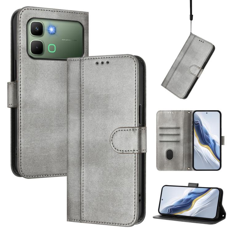 Line Splicing Buckle Retro Leather Phone Case, For Infinix GT 50 Pro 5G, For Infinix Note Edge 5G Global, For Infinix Smart 20 4G / X6840, For Infinix Note 60 5G / Note 60 Pro 5G, For Infinix Smart 10 Plus, For Infinix GT 30 Pro