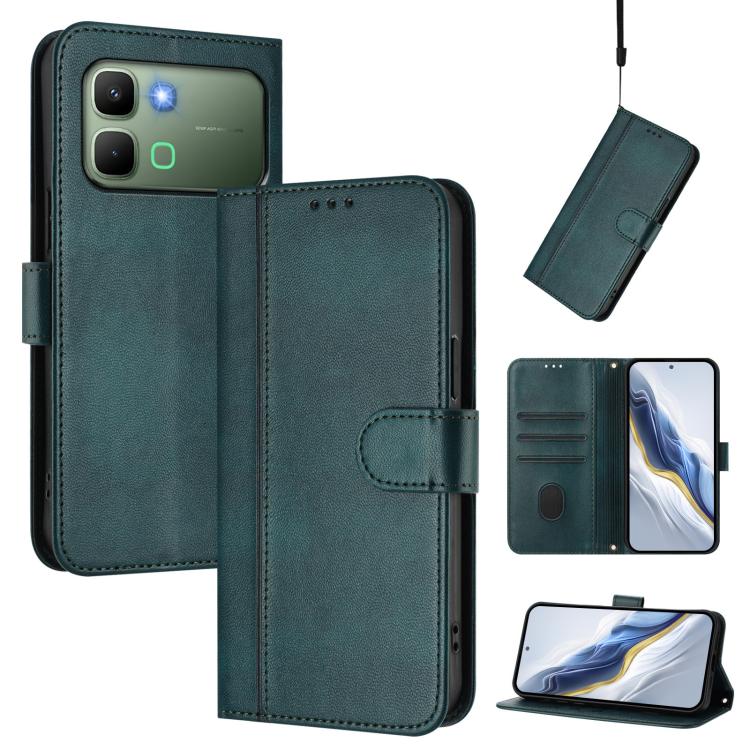 Line Splicing Buckle Retro Leather Phone Case, For Infinix GT 50 Pro 5G, For Infinix Note Edge 5G Global, For Infinix Smart 20 4G / X6840, For Infinix Note 60 5G / Note 60 Pro 5G, For Infinix Smart 10 Plus, For Infinix GT 30 Pro