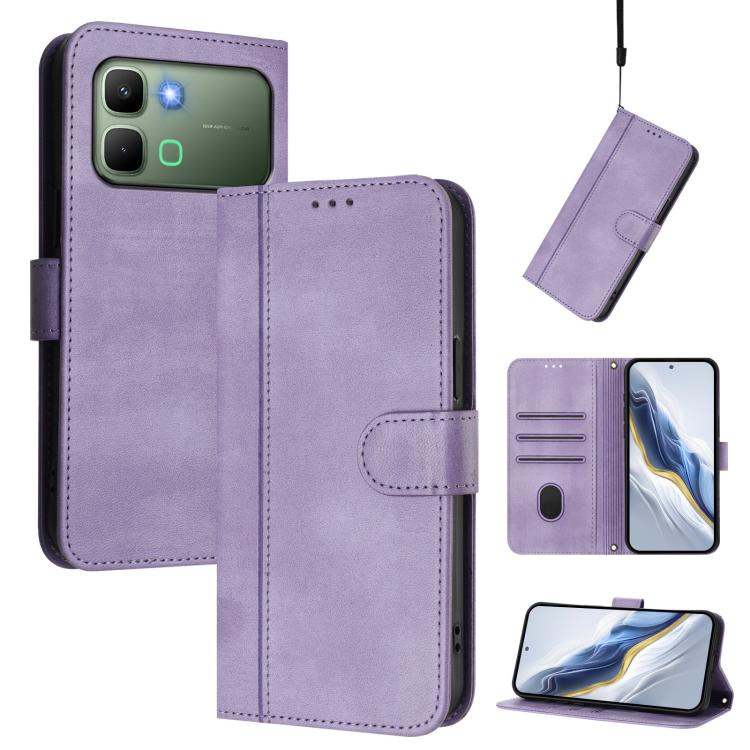 Line Splicing Buckle Retro Leather Phone Case, For Infinix GT 50 Pro 5G, For Infinix Note Edge 5G Global, For Infinix Smart 20 4G / X6840, For Infinix Note 60 5G / Note 60 Pro 5G, For Infinix Smart 10 Plus, For Infinix GT 30 Pro