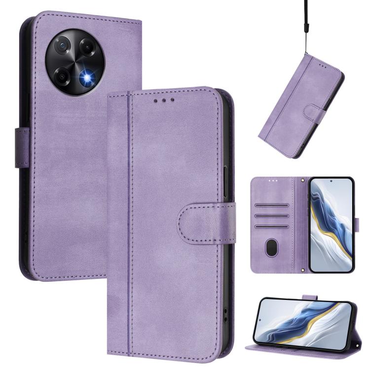 Line Splicing Buckle Retro Leather Phone Case, For Tecno Camon 40 Premier, For Tecno Camon 40 4G, For Tecno Spark 30C 5G / Pop 9 5G, For Tecno Camon 30S / 30S Pro, For Tecno Spark 30 Pro 4G, For Tecno Pova 6 Neo 5G / Spark 30 5G