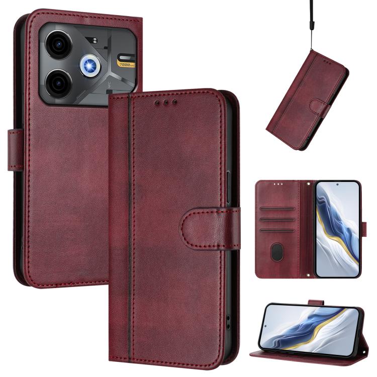 Line Splicing Buckle Retro Leather Phone Case, For Tecno Camon 40 Premier, For Tecno Camon 40 4G, For Tecno Spark 30C 5G / Pop 9 5G, For Tecno Camon 30S / 30S Pro, For Tecno Spark 30 Pro 4G, For Tecno Pova 6 Neo 5G / Spark 30 5G