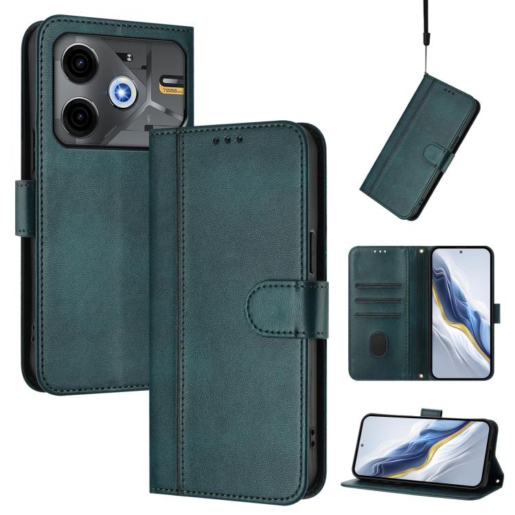 Line Splicing Buckle Retro Leather Phone Case, For Tecno Camon 40 Premier, For Tecno Camon 40 4G, For Tecno Spark 30C 5G / Pop 9 5G, For Tecno Camon 30S / 30S Pro, For Tecno Spark 30 Pro 4G, For Tecno Pova 6 Neo 5G / Spark 30 5G