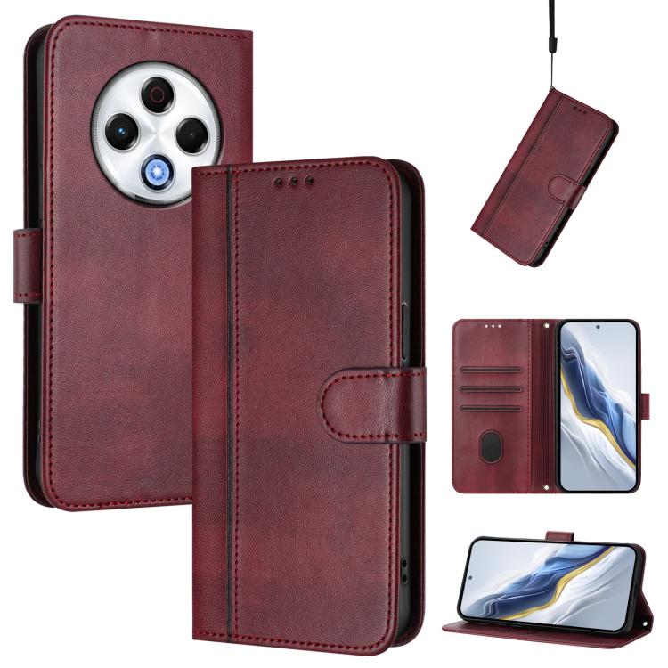 Line Splicing Buckle Retro Leather Phone Case, For Tecno Spark 30 4G, For Tecno Spark Go 5G 2025 / Infinix Hot 60i, For Tecno Spark 30C 4G, For Tecno Spark 20 Pro 5G, For Tecno Pop 6C, For Tecno Spark 10 Pro Magic Magenta