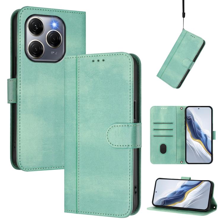 Line Splicing Buckle Retro Leather Phone Case, For Tecno Spark 30 4G, For Tecno Spark Go 5G 2025 / Infinix Hot 60i, For Tecno Spark 30C 4G, For Tecno Spark 20 Pro 5G, For Tecno Pop 6C, For Tecno Spark 10 Pro Magic Magenta