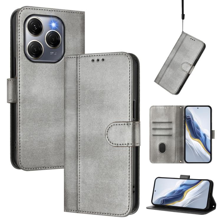 Line Splicing Buckle Retro Leather Phone Case, For Tecno Spark 30 4G, For Tecno Spark Go 5G 2025 / Infinix Hot 60i, For Tecno Spark 30C 4G, For Tecno Spark 20 Pro 5G, For Tecno Pop 6C, For Tecno Spark 10 Pro Magic Magenta
