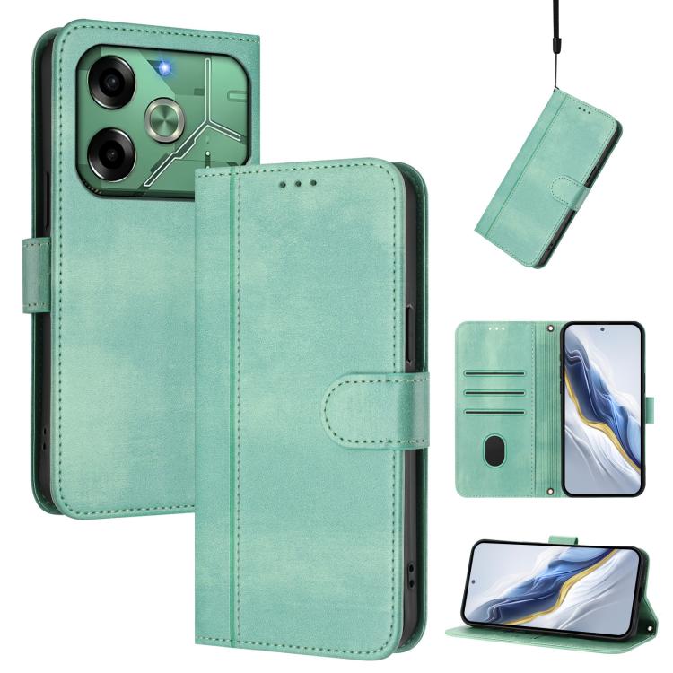 Line Splicing Buckle Retro Leather Phone Case, For Tecno Pova 6 4G, For Tecno Pova 6 5G / 6 Pro 5G, For Tecno Camon 30 Pro 5G, For Tecno Camon 30 Premier, For Tecno Camon 30 5G, For Tecno Camon 30 4G