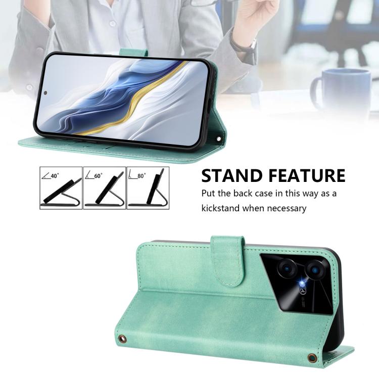 Line Splicing Buckle Retro Leather Phone Case, For Tecno Pova 6 4G, For Tecno Pova 6 5G / 6 Pro 5G, For Tecno Camon 30 Pro 5G, For Tecno Camon 30 Premier, For Tecno Camon 30 5G, For Tecno Camon 30 4G