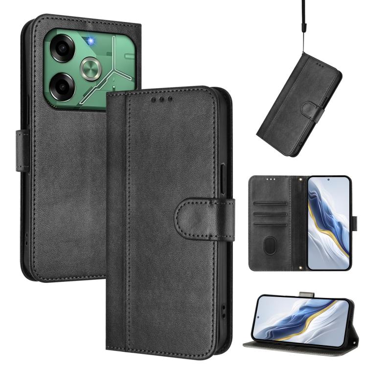 Line Splicing Buckle Retro Leather Phone Case, For Tecno Pova 6 4G, For Tecno Pova 6 5G / 6 Pro 5G, For Tecno Camon 30 Pro 5G, For Tecno Camon 30 Premier, For Tecno Camon 30 5G, For Tecno Camon 30 4G