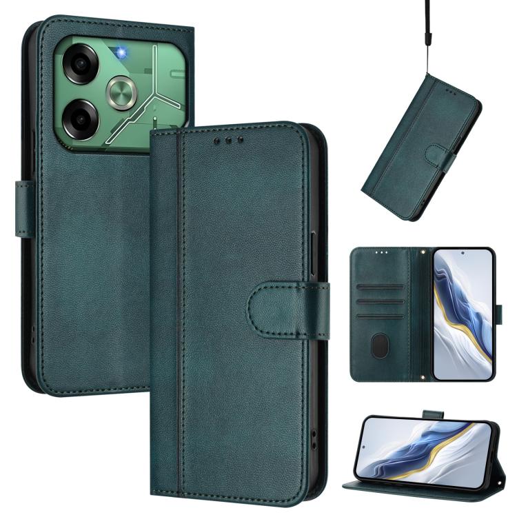 Line Splicing Buckle Retro Leather Phone Case, For Tecno Pova 6 4G, For Tecno Pova 6 5G / 6 Pro 5G, For Tecno Camon 30 Pro 5G, For Tecno Camon 30 Premier, For Tecno Camon 30 5G, For Tecno Camon 30 4G