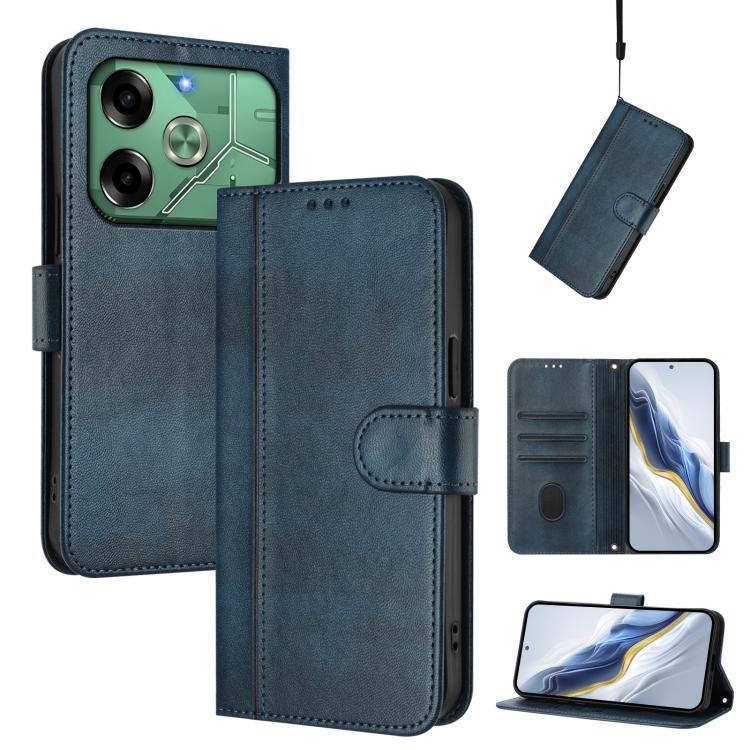 Line Splicing Buckle Retro Leather Phone Case, For Tecno Pova 6 4G, For Tecno Pova 6 5G / 6 Pro 5G, For Tecno Camon 30 Pro 5G, For Tecno Camon 30 Premier, For Tecno Camon 30 5G, For Tecno Camon 30 4G