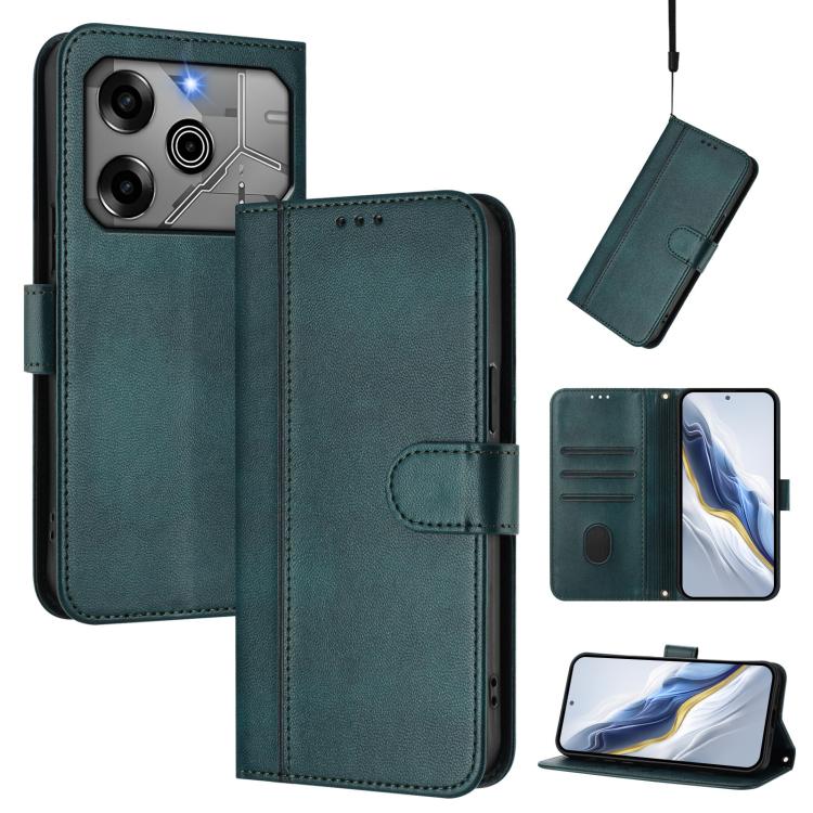 Line Splicing Buckle Retro Leather Phone Case, For Tecno Pova 6 4G, For Tecno Pova 6 5G / 6 Pro 5G, For Tecno Camon 30 Pro 5G, For Tecno Camon 30 Premier, For Tecno Camon 30 5G, For Tecno Camon 30 4G