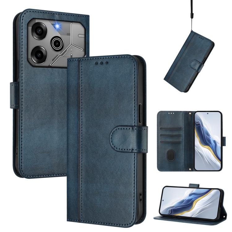 Line Splicing Buckle Retro Leather Phone Case, For Tecno Pova 6 4G, For Tecno Pova 6 5G / 6 Pro 5G, For Tecno Camon 30 Pro 5G, For Tecno Camon 30 Premier, For Tecno Camon 30 5G, For Tecno Camon 30 4G