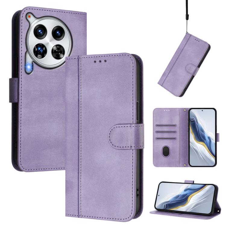 Line Splicing Buckle Retro Leather Phone Case, For Tecno Pova 6 4G, For Tecno Pova 6 5G / 6 Pro 5G, For Tecno Camon 30 Pro 5G, For Tecno Camon 30 Premier, For Tecno Camon 30 5G, For Tecno Camon 30 4G