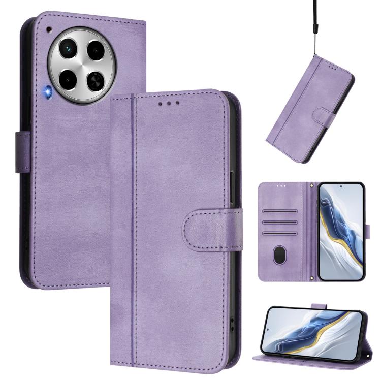 Line Splicing Buckle Retro Leather Phone Case, For Tecno Pova 6 4G, For Tecno Pova 6 5G / 6 Pro 5G, For Tecno Camon 30 Pro 5G, For Tecno Camon 30 Premier, For Tecno Camon 30 5G, For Tecno Camon 30 4G