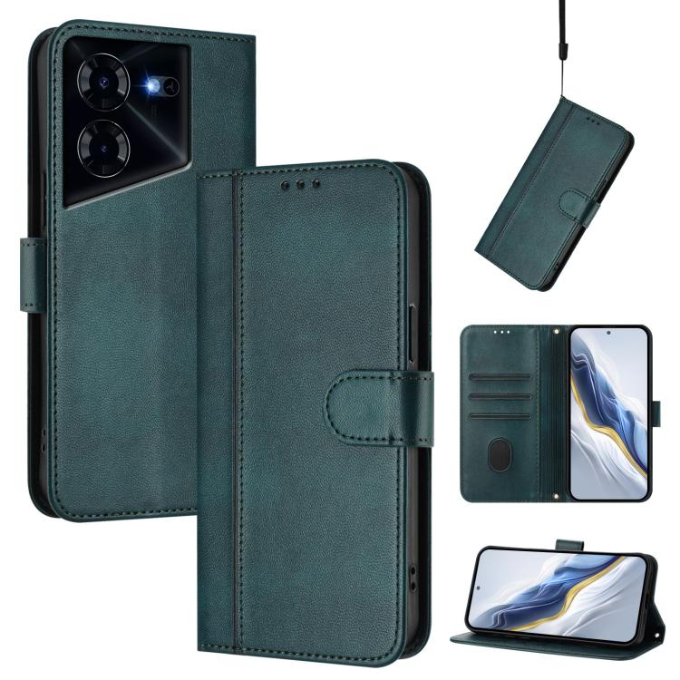 Line Splicing Buckle Retro Leather Phone Case, For Tecno Spark 20 Pro+ 4G, For Tecno Pova 5 Pro 5G, For Tecno Pova Neo 3, For Tecno Pova 5, For Tecno Camon 20 Premier 5G, For Tecno Camon 20 Pro 5G