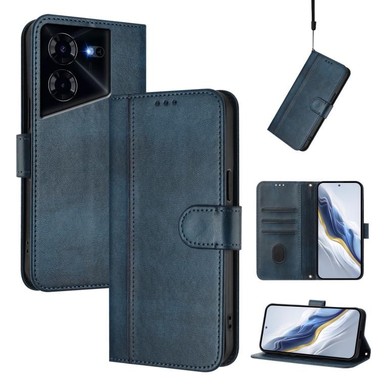 Line Splicing Buckle Retro Leather Phone Case, For Tecno Spark 20 Pro+ 4G, For Tecno Pova 5 Pro 5G, For Tecno Pova Neo 3, For Tecno Pova 5, For Tecno Camon 20 Premier 5G, For Tecno Camon 20 Pro 5G