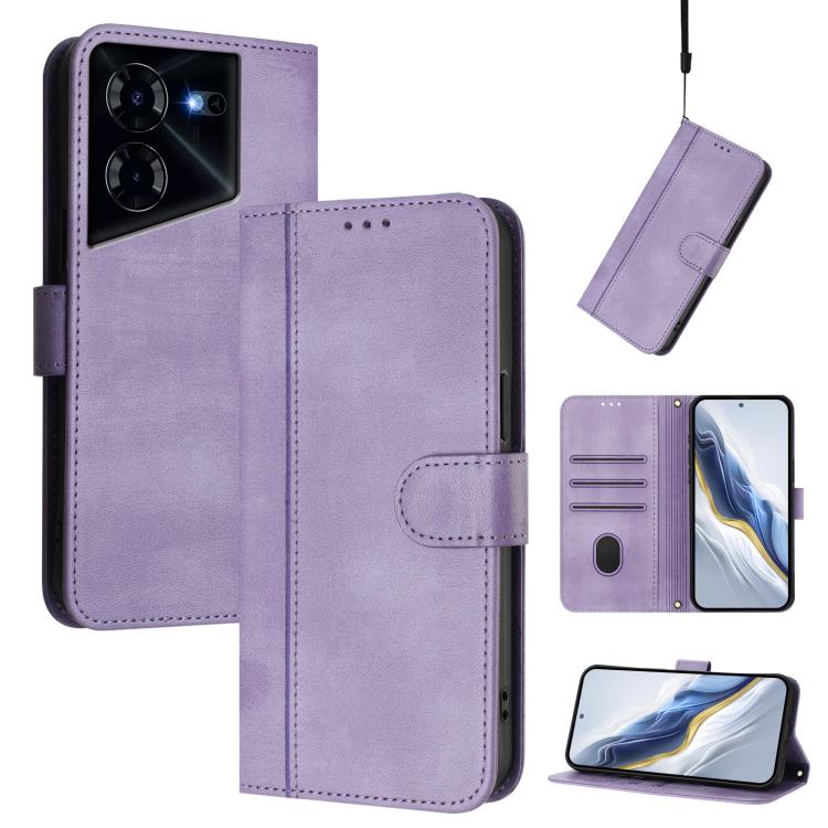Line Splicing Buckle Retro Leather Phone Case, For Tecno Spark 20 Pro+ 4G, For Tecno Pova 5 Pro 5G, For Tecno Pova Neo 3, For Tecno Pova 5, For Tecno Camon 20 Premier 5G, For Tecno Camon 20 Pro 5G
