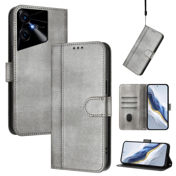 Line Splicing Buckle Retro Leather Phone Case, For Tecno Spark 20 Pro+ 4G, For Tecno Pova 5 Pro 5G, For Tecno Pova Neo 3, For Tecno Pova 5, For Tecno Camon 20 Premier 5G, For Tecno Camon 20 Pro 5G